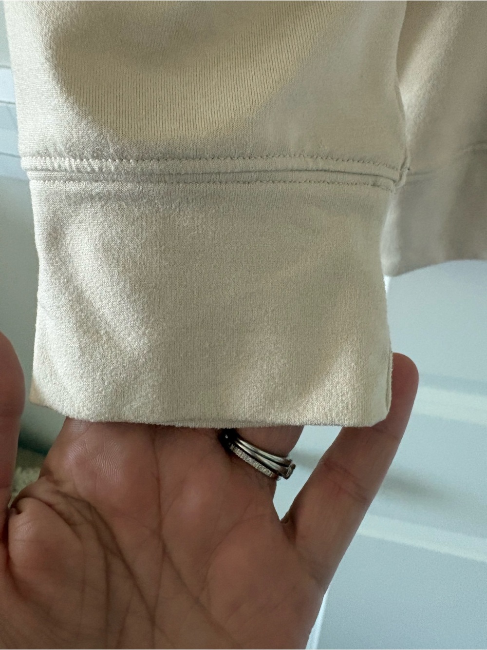 Vuori Woman’s Halo Oversized Hoodie Cream Pullover Hoodie Heathered Milkweed L - Picture 11 of 12
